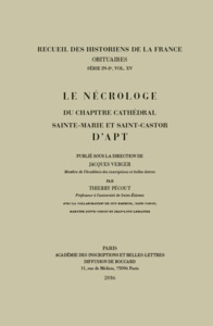 Le nécrologe du chapitre cathédral Sainte-Marie et Saint-Castor d'Apt