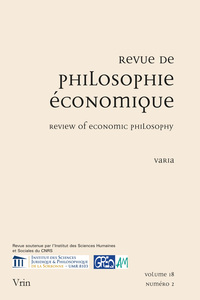 REVUE DE PHILOSOPHIE ECONOMIQUE 18 (2017)/2 VARIA