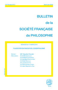 PLAIDOYER EN FAVEUR DE L ESSENTIALISME