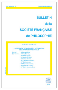 L INSTRUMENT DE MUSIQUE A L INTERSECTION DE L ART ET DE LA TECHNIQUE
