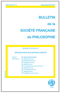 REFLEXIONS SUR LES QUESTIONS D IDENTITE