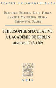Philosophie spéculative à l'Académie de Berlin