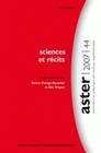 ASTER, N  044/2007. SCIENCES ET RECITS