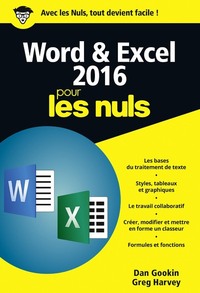 Word et Excel 2016 Poche Pour les Nuls, 2e