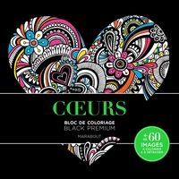 BLOC DE COLORIAGE BLACK PREMIUM - COEURS