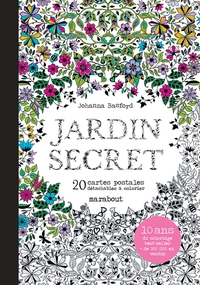 JARDIN SECRET - 20 CARTES POSTALES DETACHABLES A COLORIER