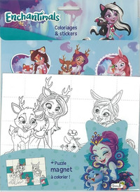 ENCHANTIMALS puzzle magnet coloriage & stickers