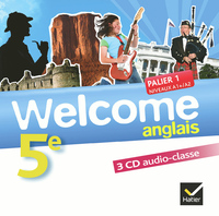 Welcome 5e - Palier 1 A1/A2, Coffret 3 CD classe 