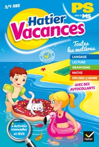 Cahier de vacances 2019 de la Petite section vers la Moyenne section 2020 3/4 ans