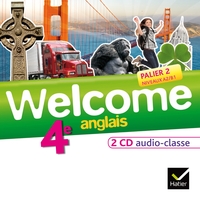 Welcome 4e - Palier 2 A2/B1, Coffret 2 CD audio classe