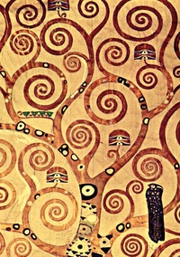 Notizbuch schön gestaltet mit Leseband - A5 Hardcover blanko - Gustav Klimt "Lebensbaum" - 100 Seiten 90g/m² - FSC Papier
