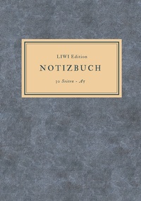 Dünnes Notizbuch A5 liniert - Notizheft 30 Seiten 90g/m² - Softcover blau meliert - FSC Papier