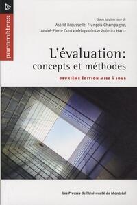 L'EVALUATION : CONCEPTS ET METHODES 2E EDITION