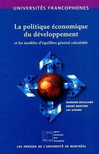 La politique économique du développement et les modèles d'équilibre général et calculable