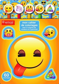 Emoji - Bloc coloriage crayon gomme