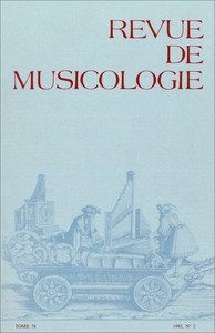 Revue de musicologie tome 78, n° 2 (1992)