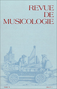 Revue de musicologie tome 70, n° 2 (1984)