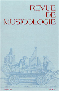 Revue de musicologie tome 65, n° 2 (1979)