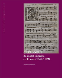 Catalogue du motet imprimé en France (1647-1789)