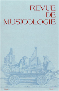 Revue de musicologie tome 75, n° 2 (1989)