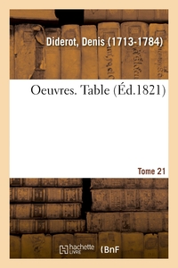 OEUVRES. TOME 21. TABLE