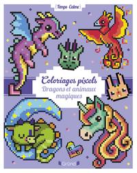 Coloriages pixels - Dragons et animaux magiques