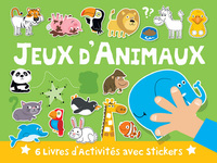 Valisette jeux d'animaux - 6 livres d'activités avec stickers