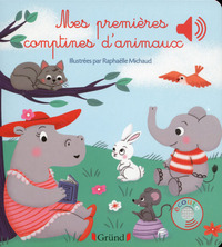 MES PREMIERES COMPTINES D'ANIMAUX - LIVRE SONORE AVEC 6 PUCES - DES 1 AN