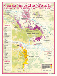 CARTE DES VINS DE CHAMPAGNE LA MONTAGNE ET LA COTE DES BLANCS