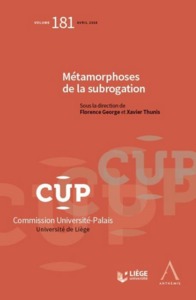 METAMORPHOSES DE LA SUBROGATION - VOL181