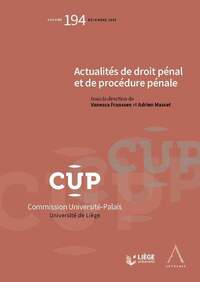 Actualités de droit pénal et de procédure pénale