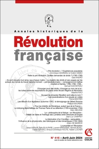 ANNALES HISTORIQUES DE LA REVOLUTION FRANCAISE N 416 2/2024 - VARIA