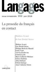 Langages n° 202 (2/2016) La prosodie du français en contact