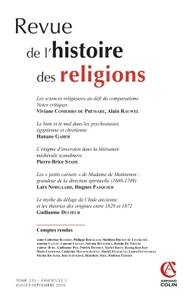 Revue de l'histoire des religions (3/2016) Varia