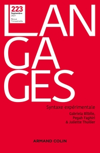 Langages Nº 223 3/2021 Syntaxe expérimentale