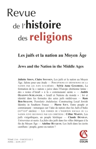 Revue de l'histoire des religions (2/2017) Les Juifs et la nation au Moyen Âge