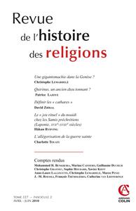 Revue de l'histoire des religions - Tome 227 (2/2010)