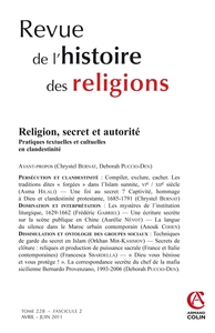 Revue de l'histoire des religions - Tome 228 (2/2011)