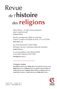 Revue de l'histoire des religions - Tome 228 (3/2011)