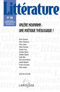 Littérature N°176 (4/2014) Valère Novarina : une poétique théologique?