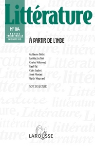 Littérature n° 184 (4/2016) À partir de l'Inde