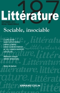Littérature n° 187 (3/2017) Sociable, insociable