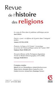 Revue de l'histoire des religions - Tome 227 (3/2010)
