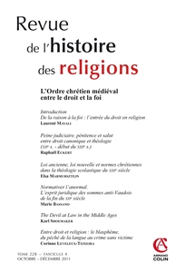 Revue de l'histoire des religions - Tome 228 (4/2011)