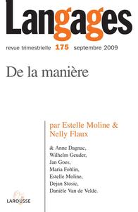 Langages n° 175 (3/2009) De la manière