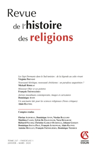 Revue de l'histoire des religions - Nº1/2020 Varia