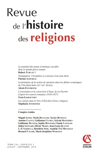 Revue de l'histoire des religions - Nº3/2019 Varia