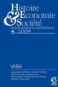 HISTOIRE, ECONOMIE & SOCIETE (4/2009) - VARIA