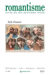 Romantisme n° 148 (2/2010) Style d'auteur