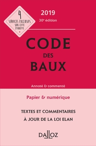 Code des baux 2019, Annoté & commenté - 30e éd.